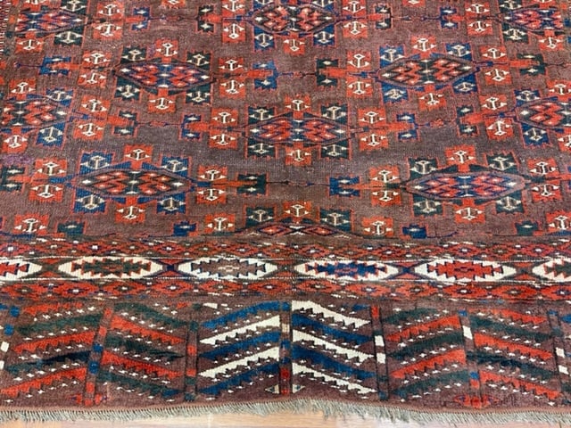 Antique Tribal Turkoman Yumud Rug-1486 - 4