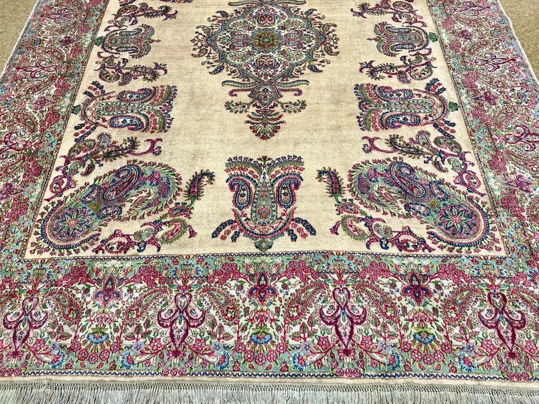 Persian Kerman Hand Knotted Semi-Antique Oriental Rug 9'9" x 12'3" - 4