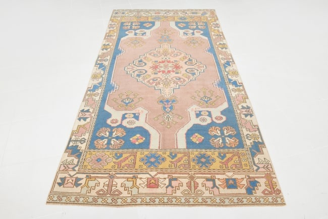 4'5'' x 8'9'' Handmade Vintage Wool Rug - 20085 - 17