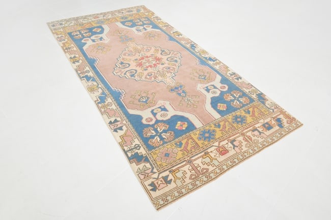 4'5'' x 8'9'' Handmade Vintage Wool Rug - 20085 - 19