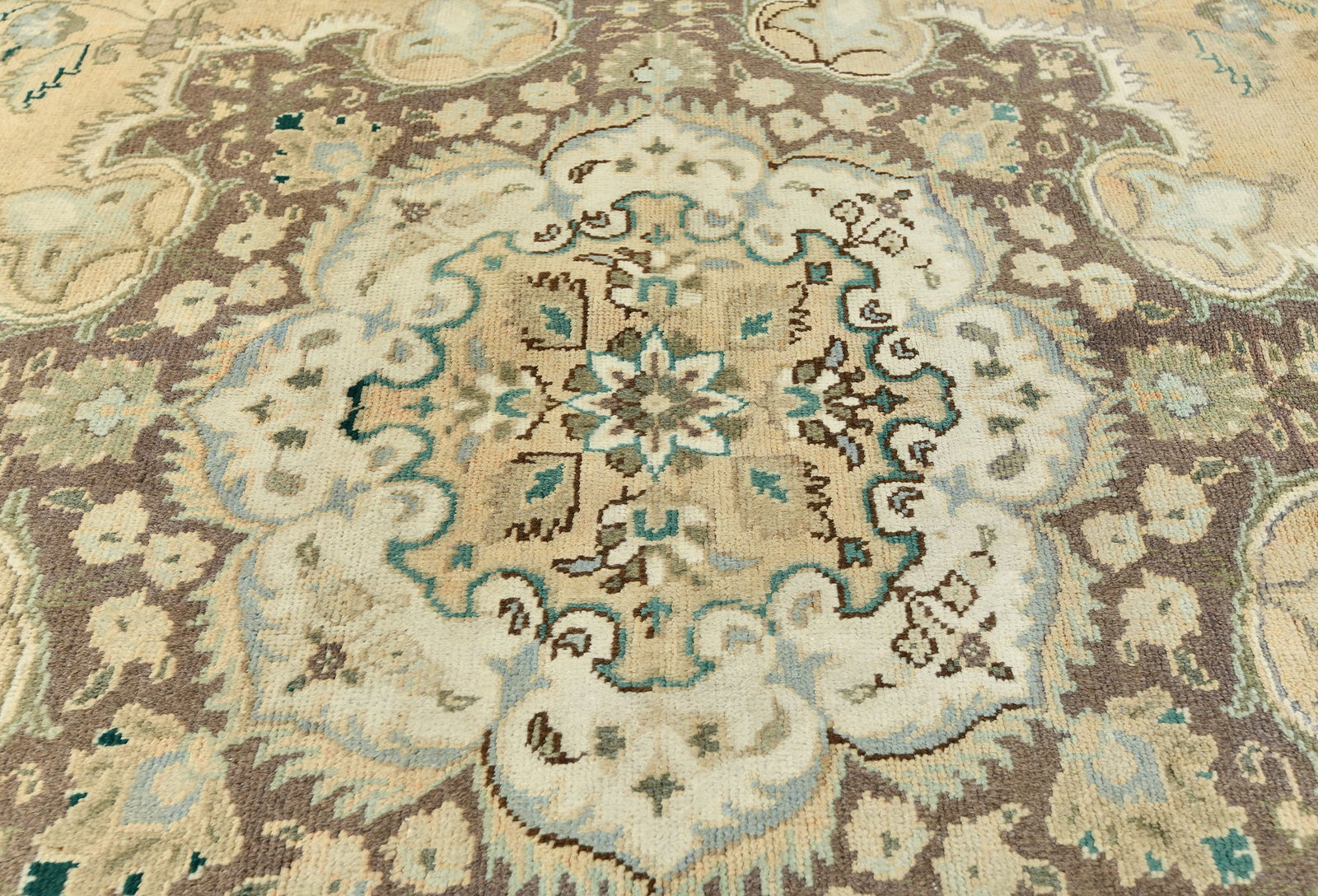 Semi Antique Muted Floral 9'9X12'5 Distressed Vintage Oriental Rug - 6