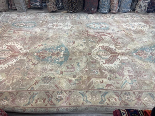 Vintage Large Turkish Ushak Rug-5281 - 3