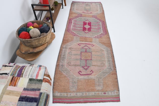 3'2'' x 10'1'' Vintage Wool Runner Rug - 18162 - 4