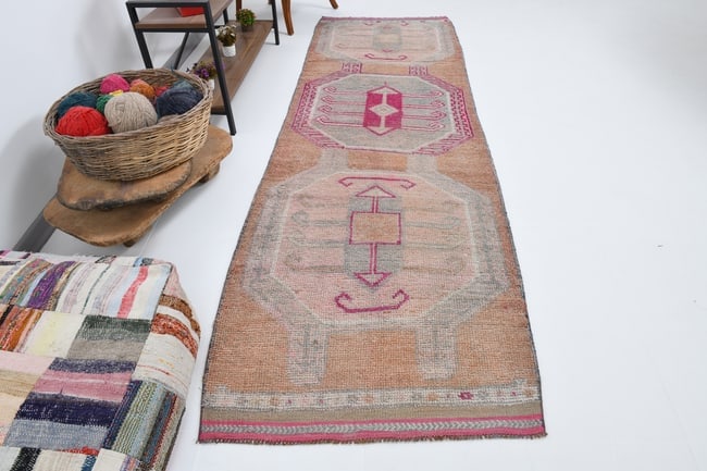 3'2'' x 10'1'' Vintage Wool Runner Rug - 18162 - 5