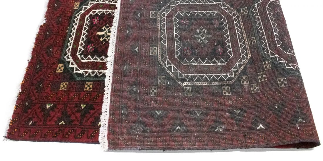 Vintage Red Tribal 3X6 Balouch Persian Rug - 12
