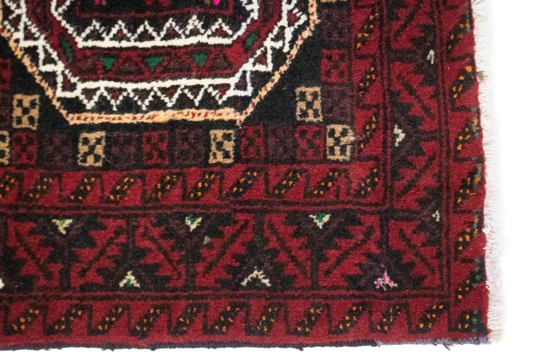 Vintage Red Tribal 3X6 Balouch Persian Rug - 7