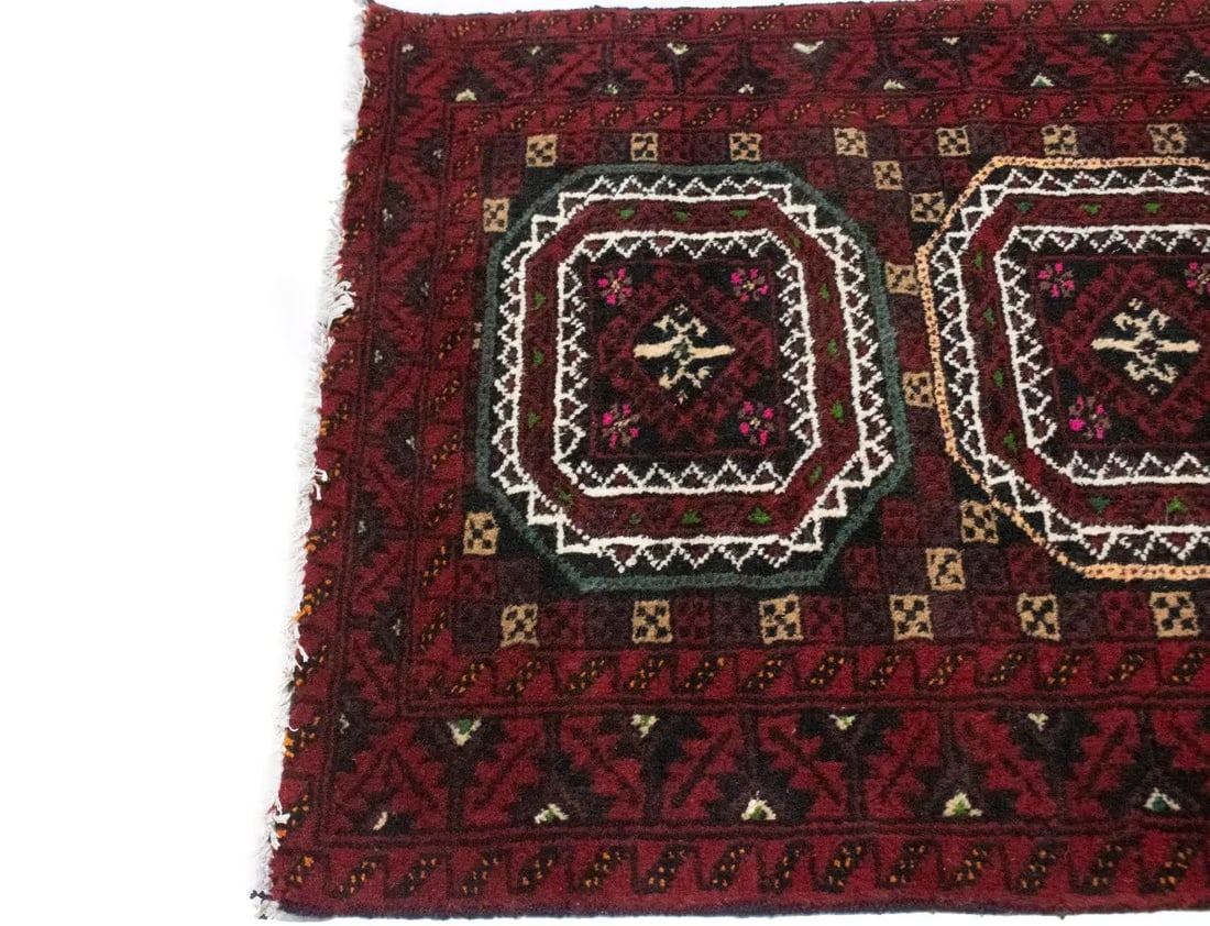 Vintage Red Tribal 3X6 Balouch Persian Rug - 8