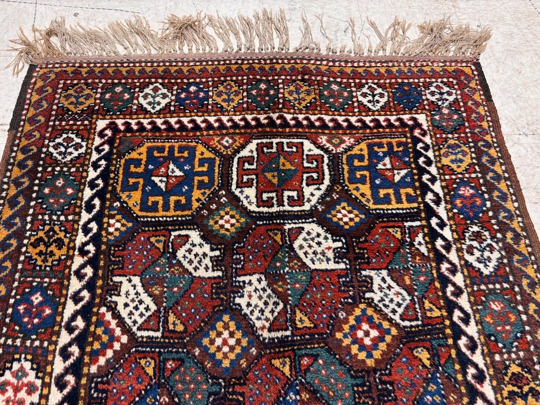 Hand-Knotted Antique Persian Quchan Tribal Geometric Oriental Wool Area Rug 4'3" x 6'11" - 4
