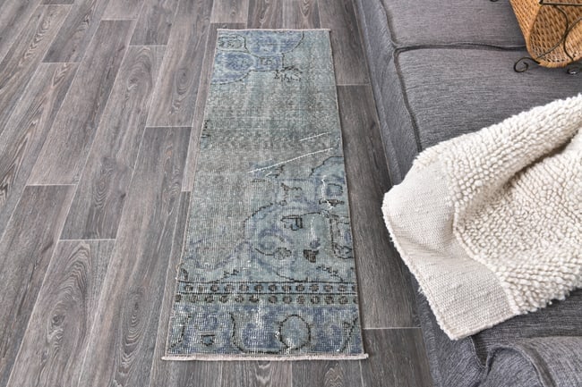 1'7'' x 4'9'' Handmade Vintage Wool Rug - 243488 - 3