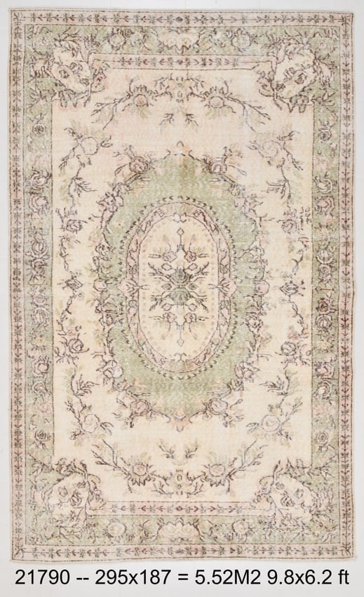 6'1'' x 9'8'' Handmade Vintage Wool Rug - 21790: Title: 6'1'' x 9'8'' Handmade Vintage Wool Rug - 21790 Description:6'1'' x 9'8'' Handmade Vintage Wool Rug - 21790 Origin:Turkiye Date/Period:1960-90 Materials:Wool,Cotton Dimension:6'1''x9'8'' ft, 18