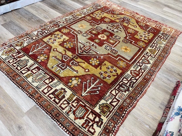 Antique Turkish Village Tribal Rug-5282 - 5