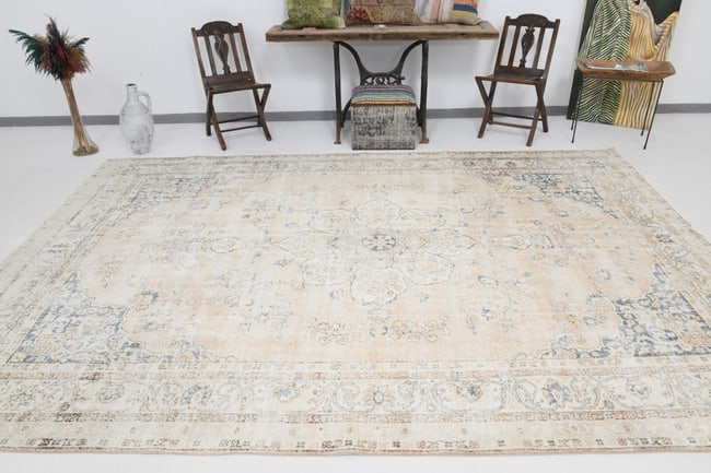8'2'' x 11'11'' Handmade Vintage Wool Rug - 20674 - 16