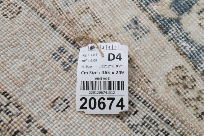 8'2'' x 11'11'' Handmade Vintage Wool Rug - 20674 - 20