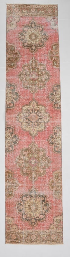 2'11'' x 13'2'' Vintage Wool Runner Rug - 19939: Title: 2'11'' x 13'2'' Vintage Wool Runner Rug - 19939 Description:2'11'' x 13'2'' Vintage Wool Runner Rug - 19939 Origin:Turkiye Date/Period:1960-90 Materials:Wool,Cotton Dimension:2'11''x13'2'' ft,