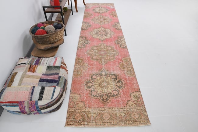 2'11'' x 13'2'' Vintage Wool Runner Rug - 19939 - 4
