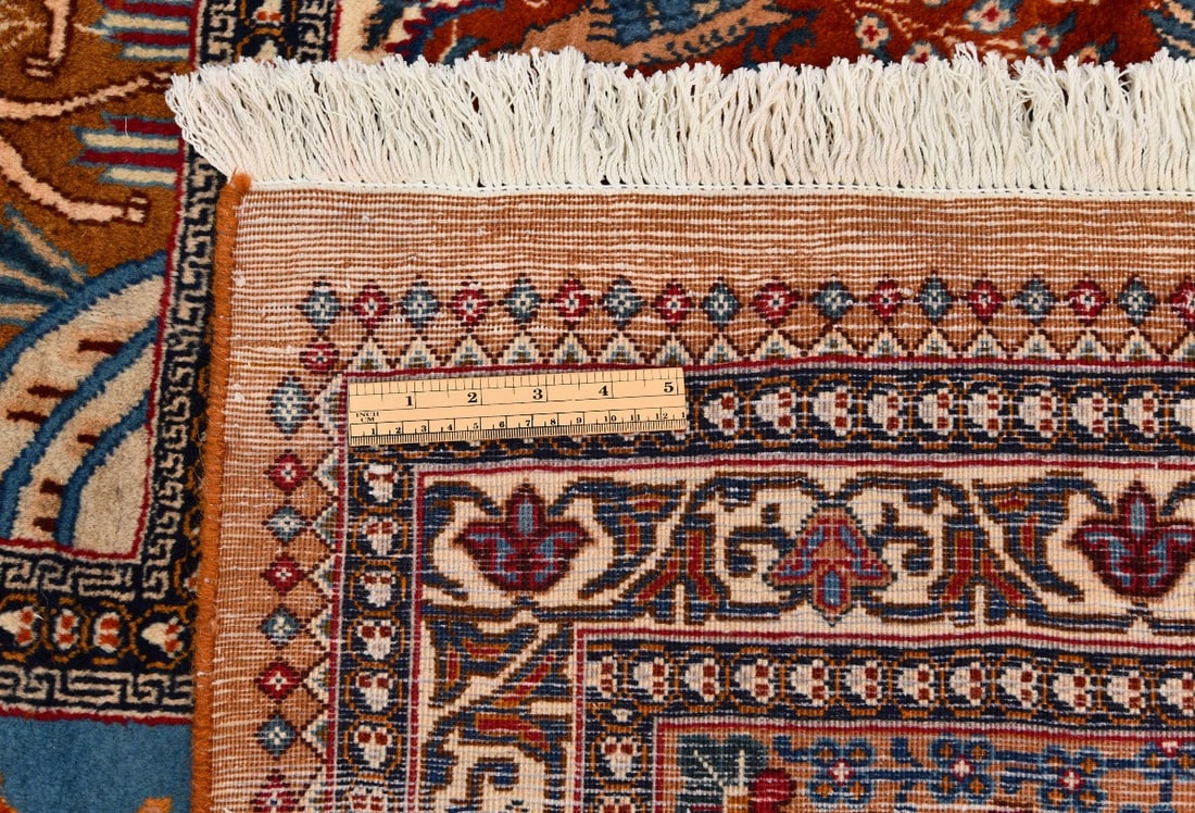 Vintage Khaki Pictorial 10X13 Kashmar Persian Rug - 18