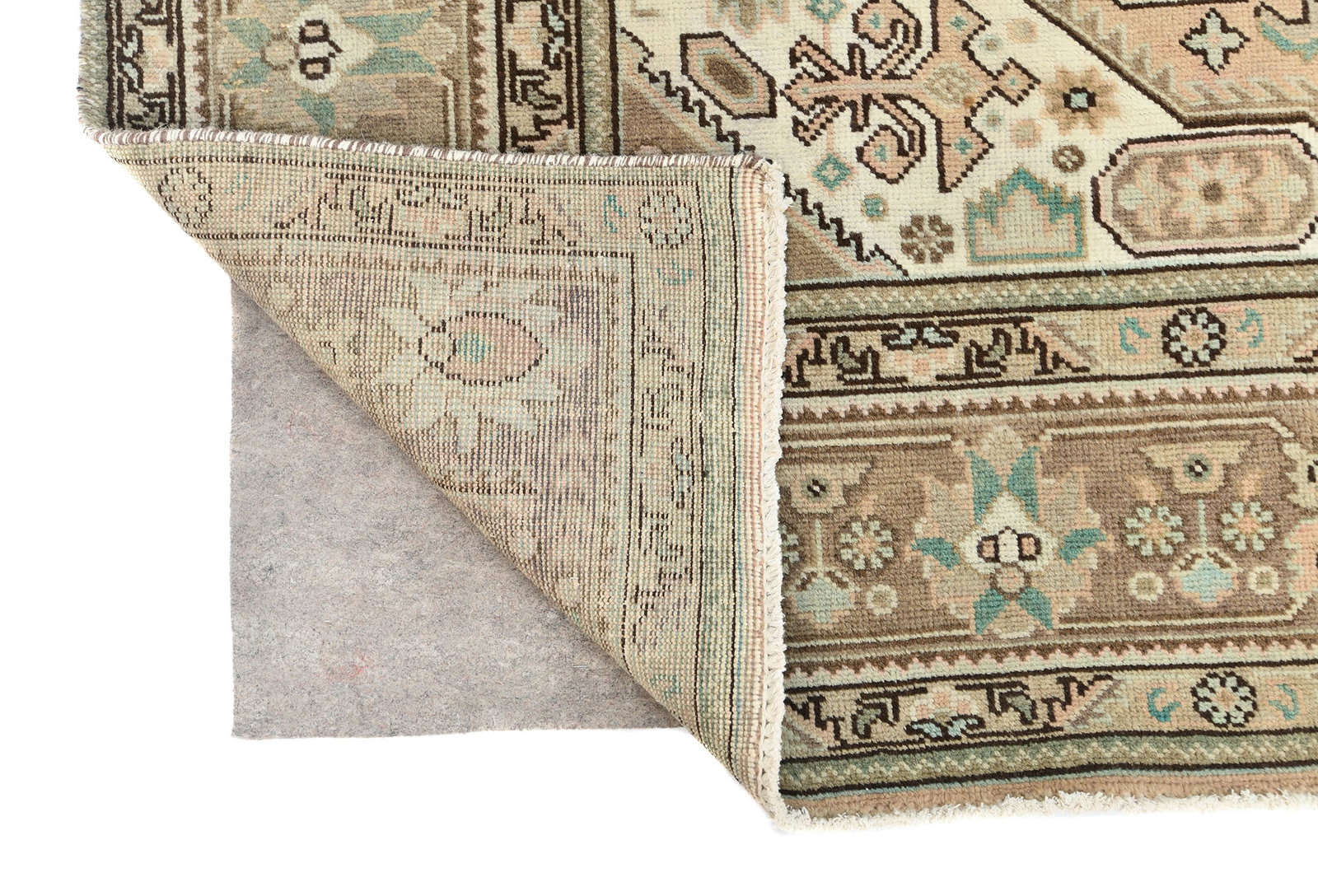 Semi Antique Muted Floral 8X11 Distressed Vintage Oriental Rug - 12