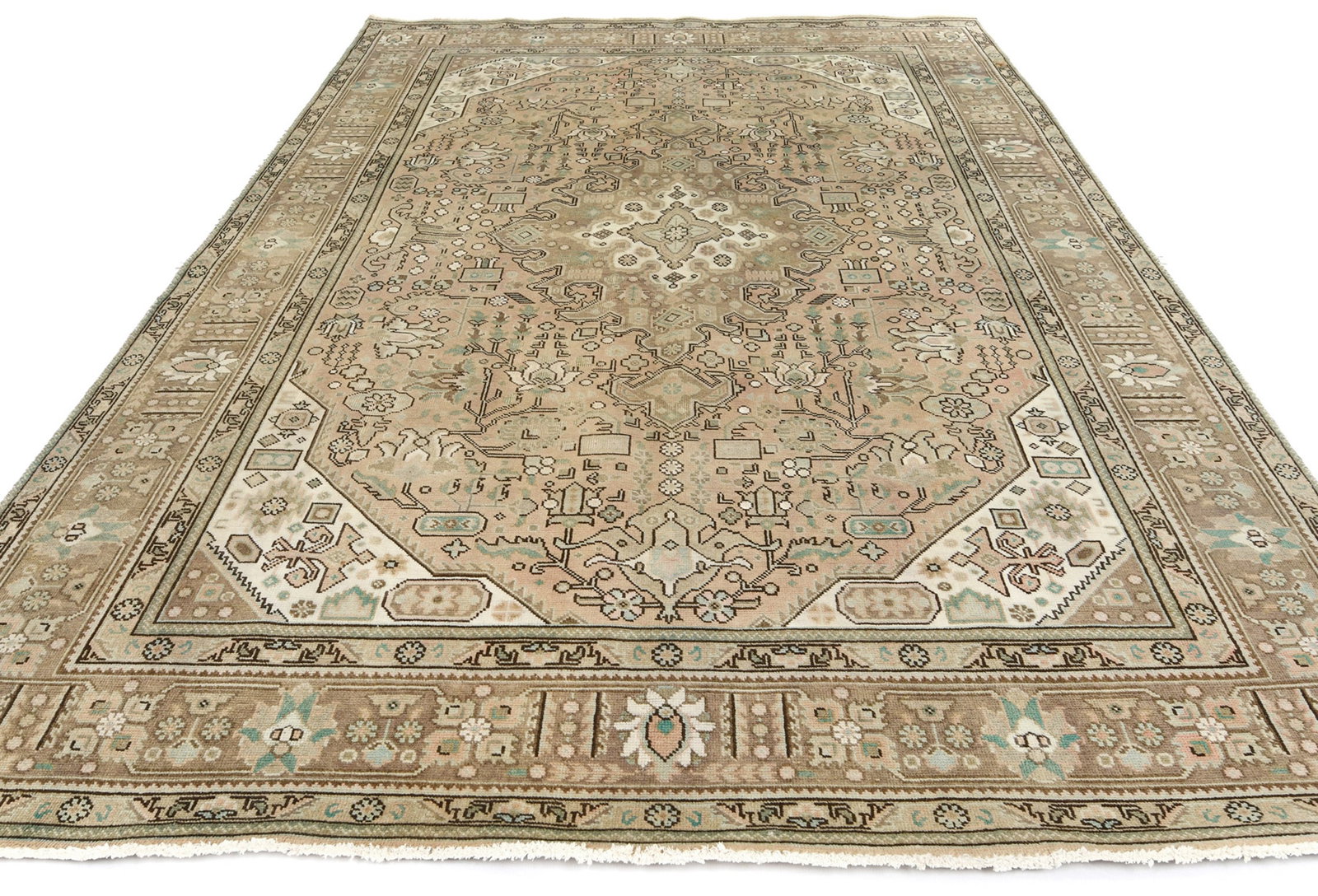 Semi Antique Muted Floral 8X11 Distressed Vintage Oriental Rug - 3