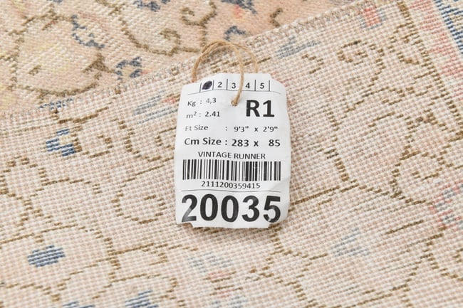 2'9'' x 9'3'' Handmade Vintage Wool Rug - 20035 - 20
