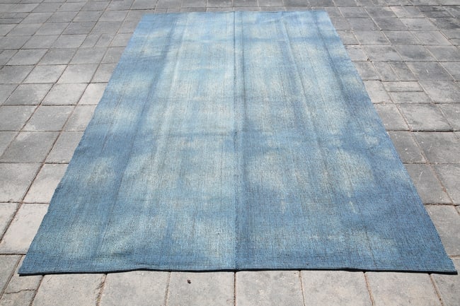6'9'' x 9'10'' Handmade Vintage Wool Patchwork Rug - 410 - 2