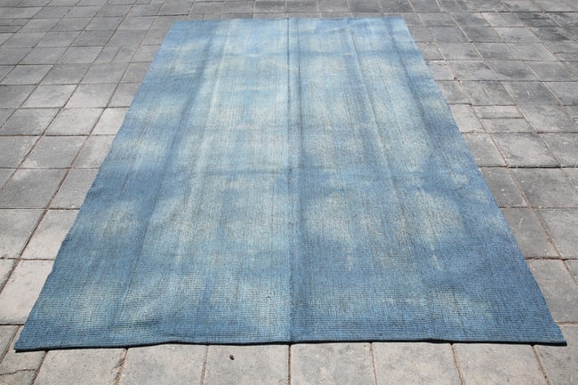 6'9'' x 9'10'' Handmade Vintage Wool Patchwork Rug - 410 - 3
