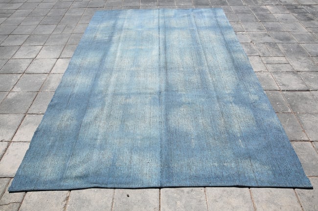 6'9'' x 9'10'' Handmade Vintage Wool Patchwork Rug - 410 - 4