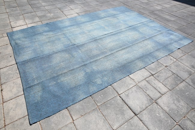 6'9'' x 9'10'' Handmade Vintage Wool Patchwork Rug - 410 - 8