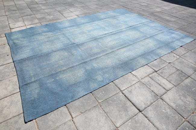 6'9'' x 9'10'' Handmade Vintage Wool Patchwork Rug - 410 - 9