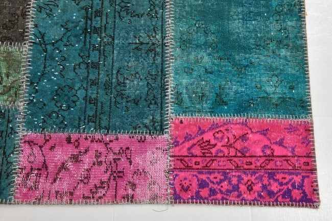 7'0'' x 10'0'' Handmade Vintage Wool Patchwork Rug - 406 - 11