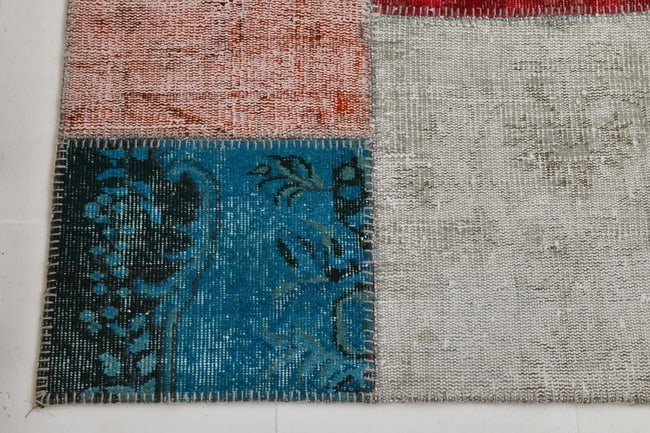 7'0'' x 10'0'' Handmade Vintage Wool Patchwork Rug - 406 - 12