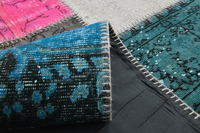 7'0'' x 10'0'' Handmade Vintage Wool Patchwork Rug - 406 - 15
