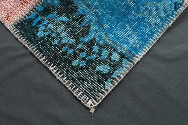 7'0'' x 10'0'' Handmade Vintage Wool Patchwork Rug - 406 - 16