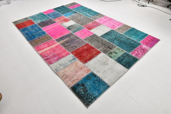 7'0'' x 10'0'' Handmade Vintage Wool Patchwork Rug - 406 - 20