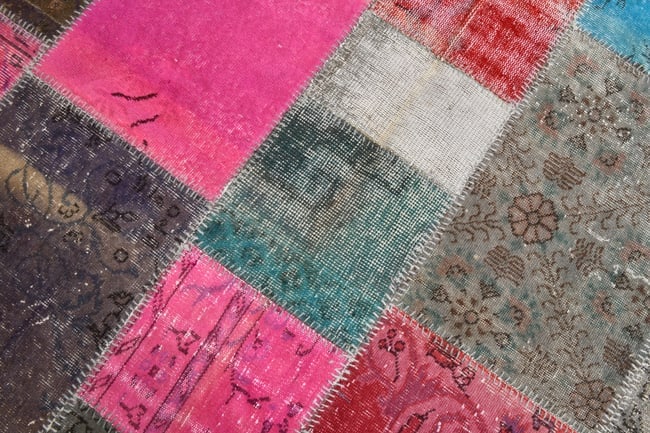 7'0'' x 10'0'' Handmade Vintage Wool Patchwork Rug - 406 - 6