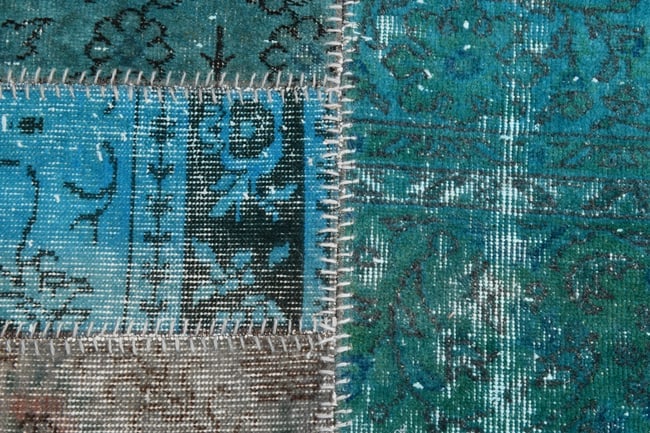 7'0'' x 10'0'' Handmade Vintage Wool Patchwork Rug - 406 - 8