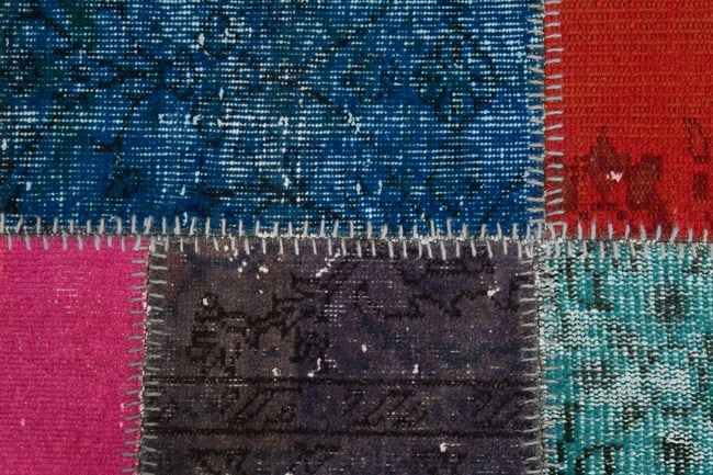 7'0'' x 10'0'' Handmade Vintage Wool Patchwork Rug - 406 - 9
