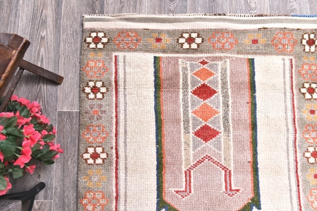 3'2'' x 11'5'' Handmade Vintage Wool Rug - 21698 - 10