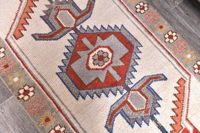 3'2'' x 11'5'' Handmade Vintage Wool Rug - 21698 - 4