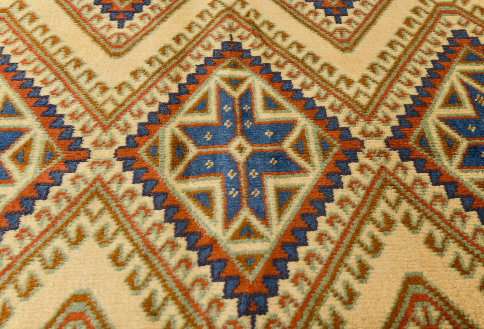 Vintage Yellow Cream Tribal 5X7 Turkoman Persian Rug - 6