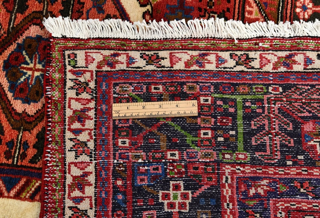 Vintage Red Geometric 5X13 Karajeh Persian Runner Rug - 12