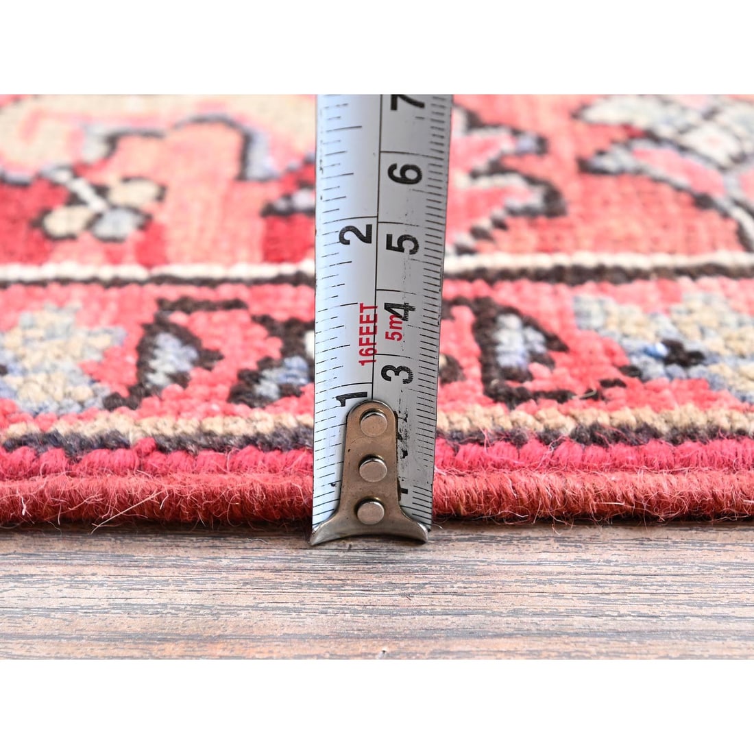 Auburn Red Vintage Persian Heriz Hand Knotted Wool Clean Oriental Rug - 10