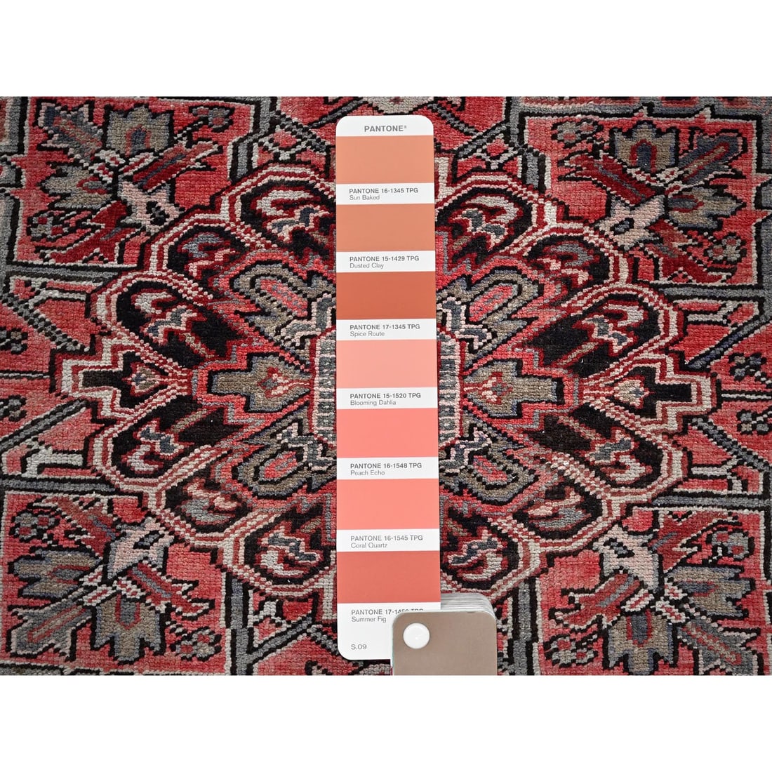 Auburn Red Vintage Persian Heriz Hand Knotted Wool Clean Oriental Rug - 8