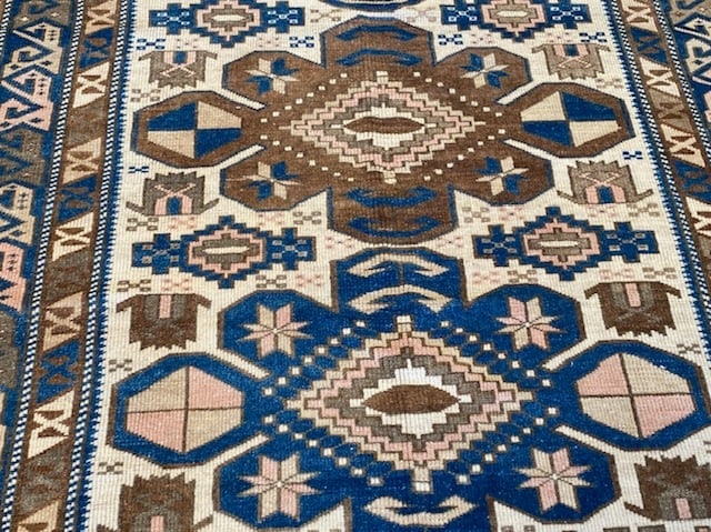 Vintage Turkish Caucasian ivory Field rug-4811-29 - 2