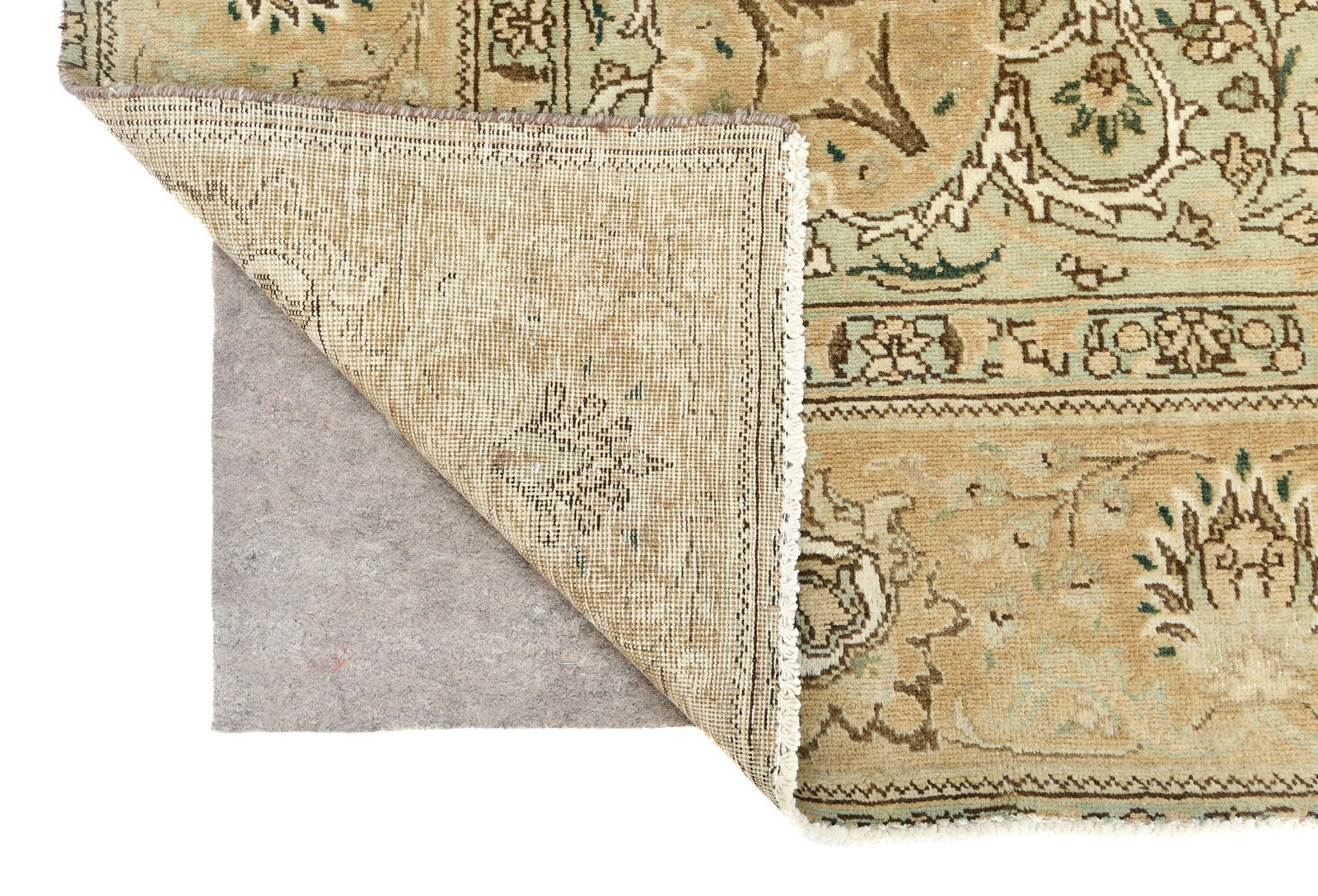 Semi Antique Muted Floral 9X12 Distressed Vintage Oriental Rug - 13