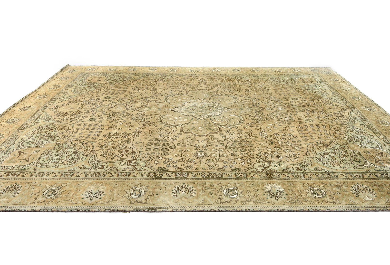 Semi Antique Muted Floral 9X12 Distressed Vintage Oriental Rug - 5