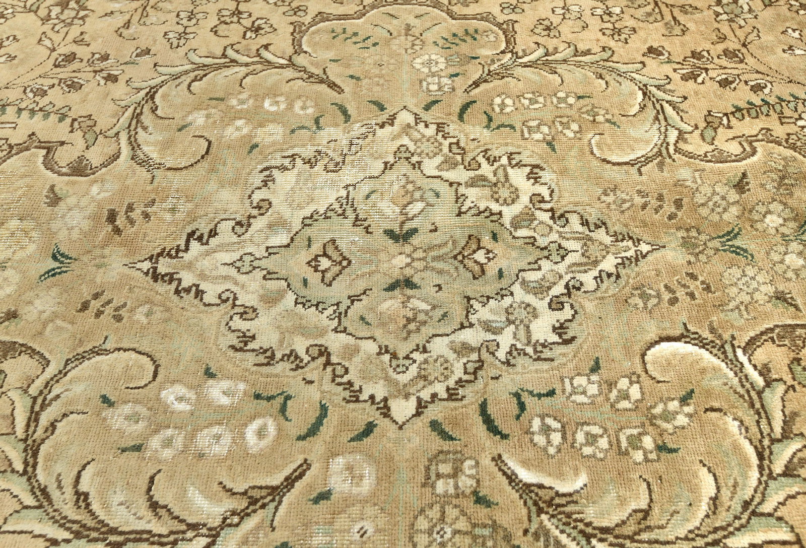 Semi Antique Muted Floral 9X12 Distressed Vintage Oriental Rug - 6