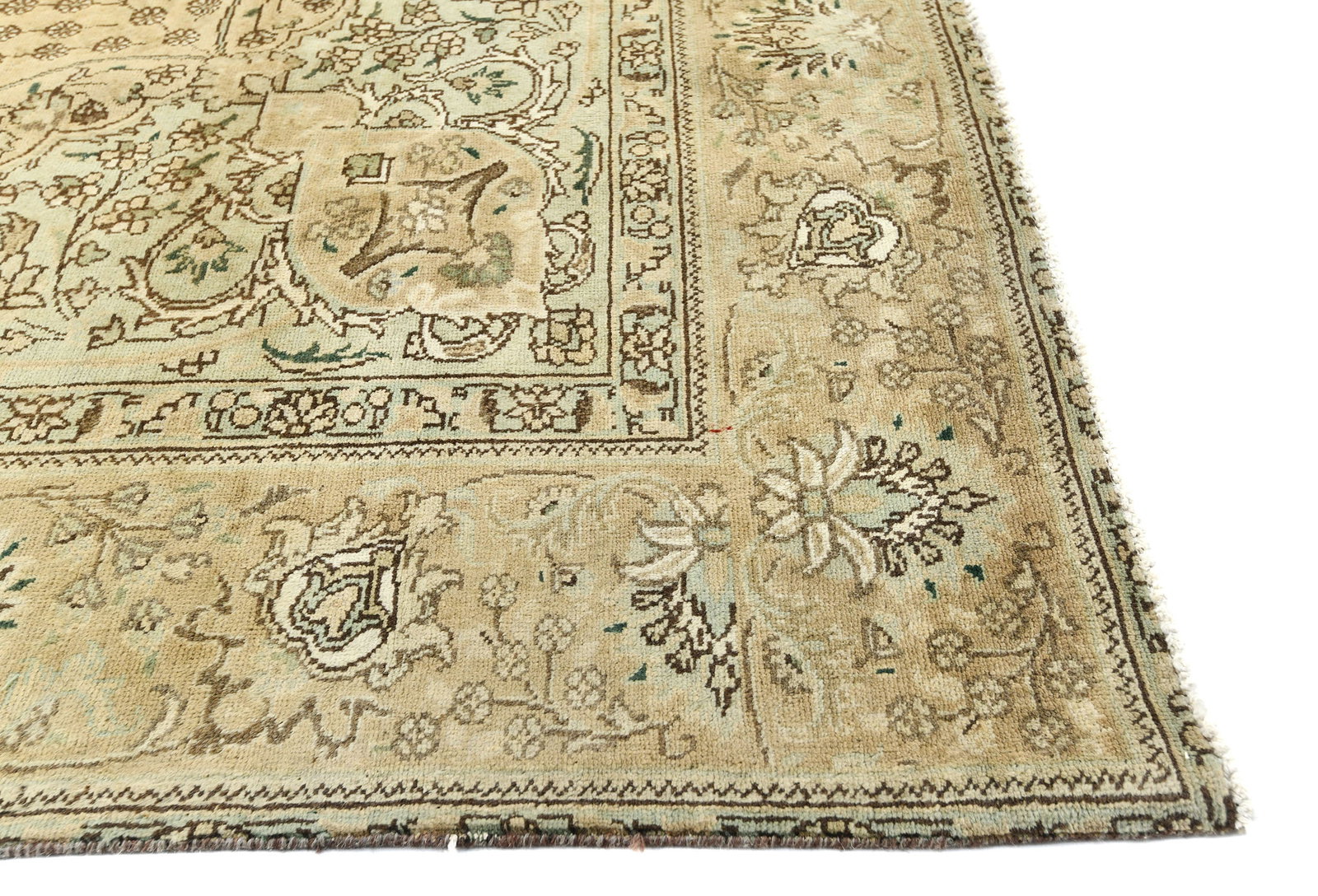 Semi Antique Muted Floral 9X12 Distressed Vintage Oriental Rug - 9