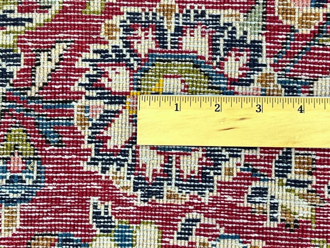Hand-Knotted Persian Kashan Red Semi-Antique 1970s Oriental Area Rug Carpet 6'4" x 10'9" - 11