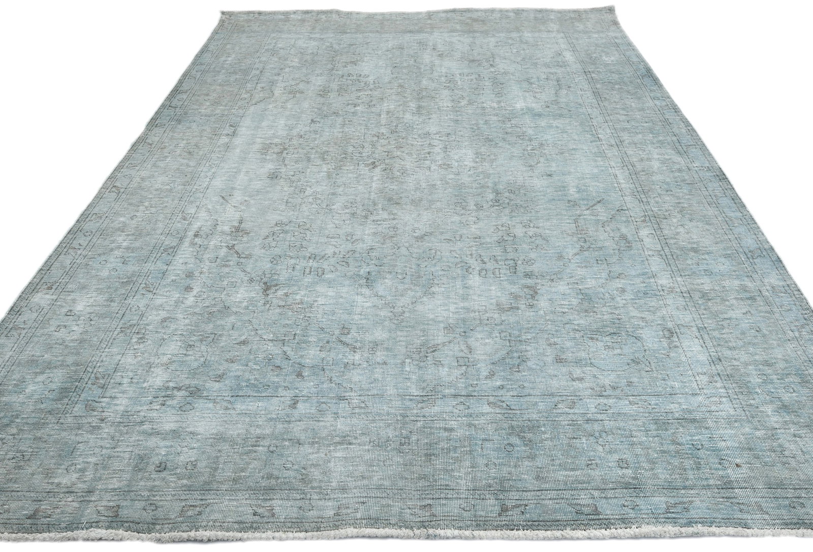 Antique Traditional Floral 6'5X'9'7 Distressed Vintage Oriental Rug - 10