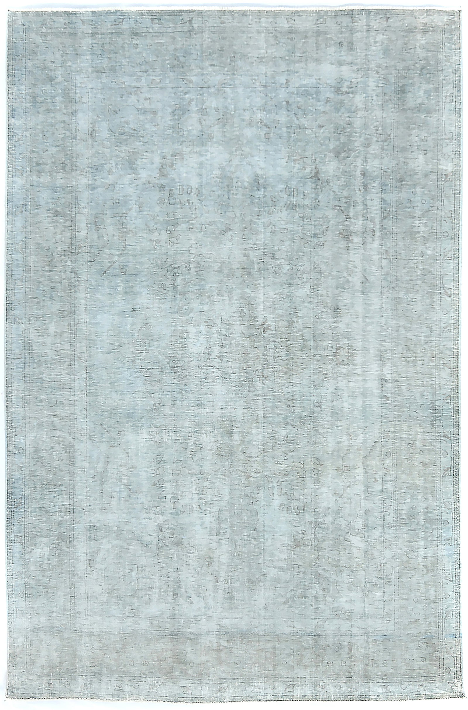 Antique Traditional Floral 6'5X'9'7 Distressed Vintage Oriental Rug: Title: Antique Traditional Floral 6'5X'9'7 Distressed Vintage Oriental Rug Description:Hand Knotted 6'5X'9'7 blue-gray oriental rug made with vegetable dyes (fine wool pile and cotton foundation), sup